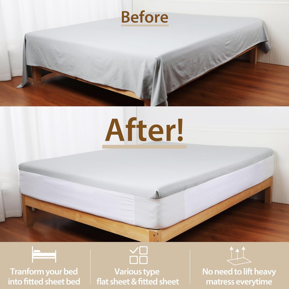 Fitted Bed Sheet Holders & Straps - Secure Elastic Sheets to Mattress Corners...