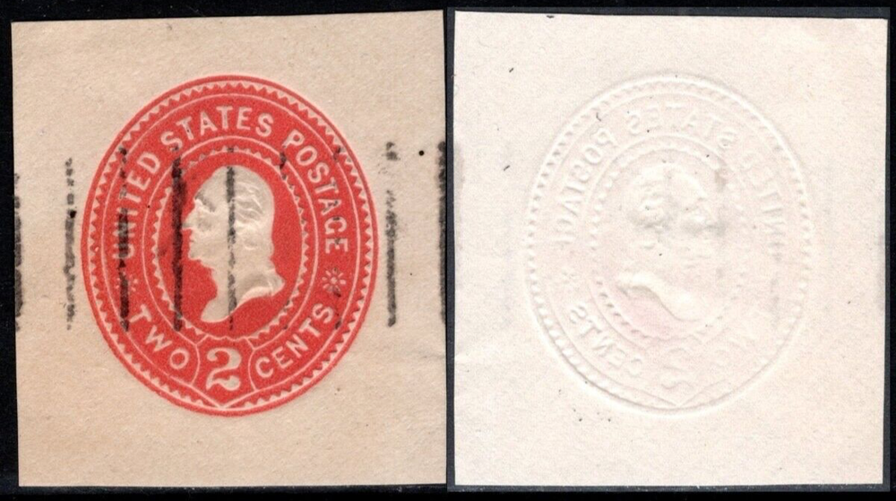 US Stamps U369 2c Cut Square Used [H36]