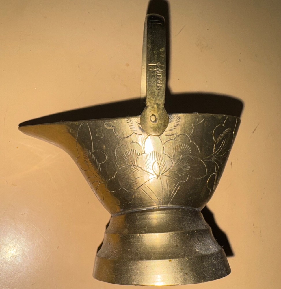 China brass coal bucket figurine