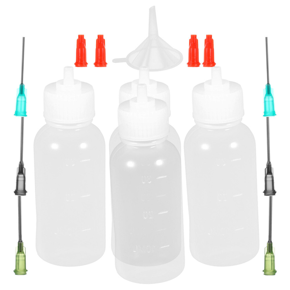 1 Set Applicator Bottles Reusable Needle Bottles Portable Tip Bottles