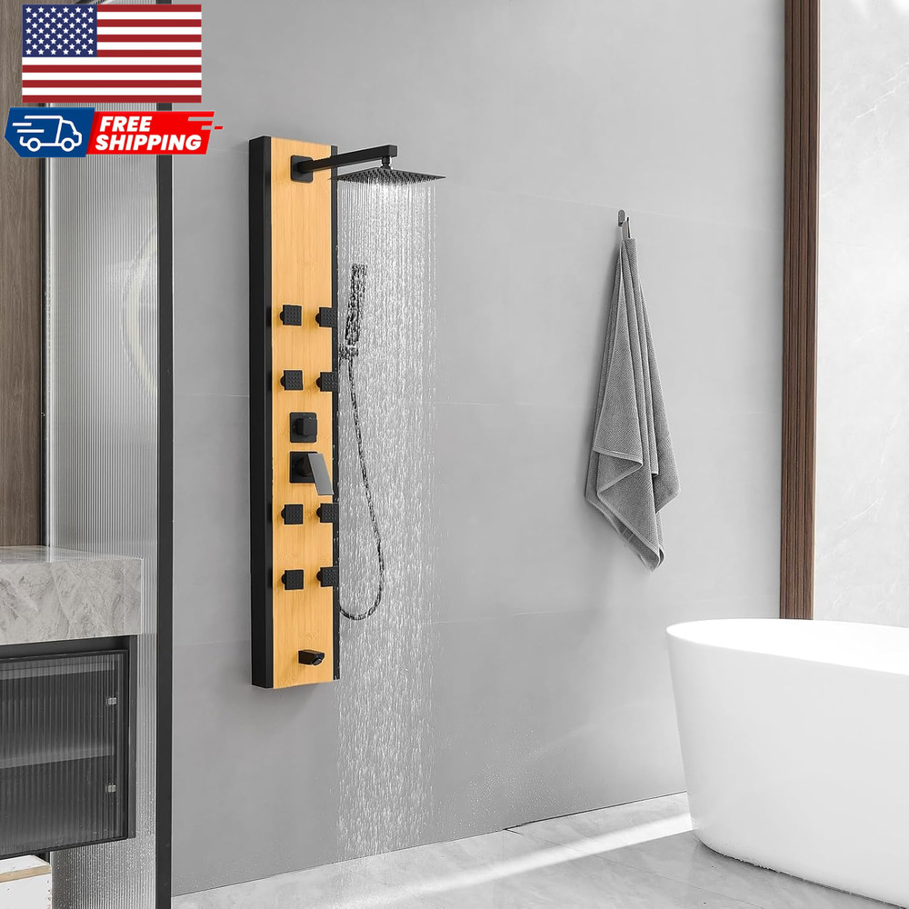 Stainless Steel Shower Panel Tower System 8 Jets Multi-Function Shower Panel
