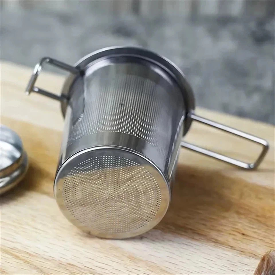 Stainless Steel Tea Filter with Folding Handle Loose Leaf Strainer with Lid*
