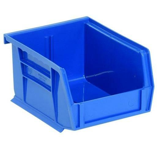 6 pack Storage Bin 5-3/8x4-1/8x3 inch Blue Plastic Small Parts Container Stack