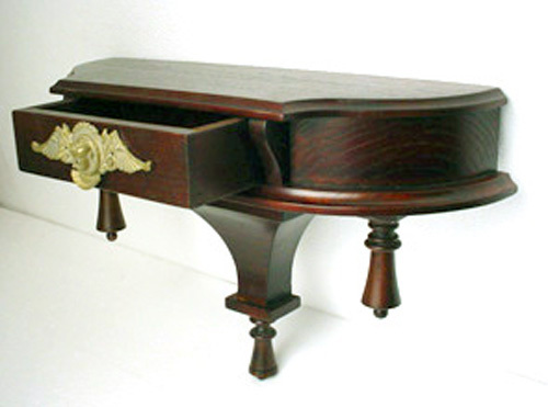 Solid Oak Wall Display Bracket Shelf for Ansonia Mirror Side Mantle Clock