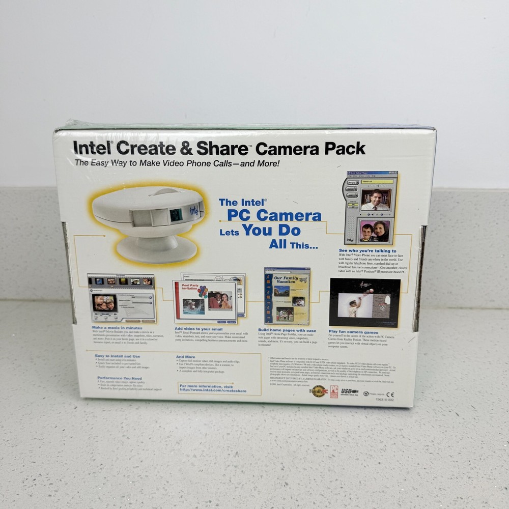 New Sealed Intel Create & Share Camera Pack w/ USB PC Camera Video Capture