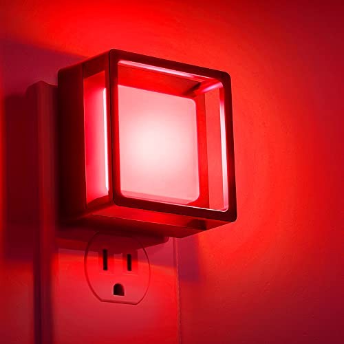 DORESshop Red Night Light [2 Pack], Dusk to Dawn Sensor, Adjustable Brightness