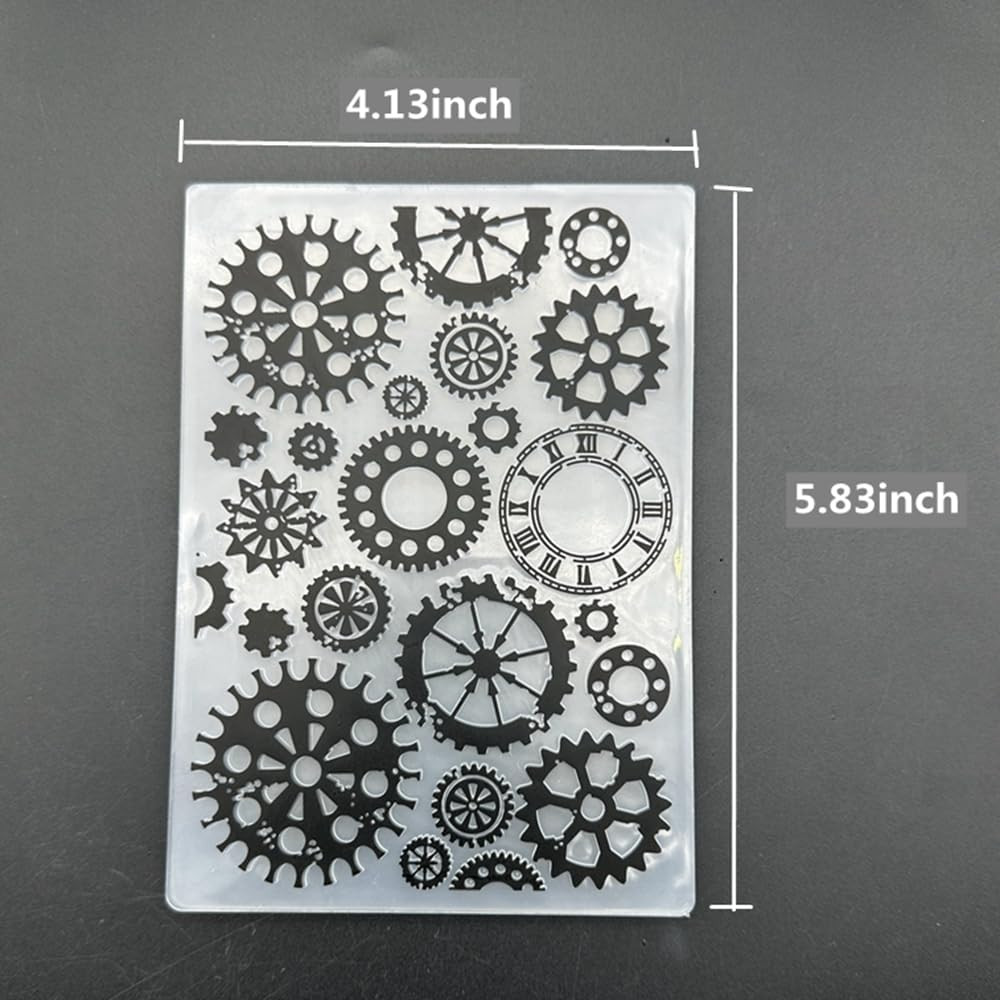 3D Plastic Embossing Folder Template Steampunk Style Texture A6 Size for Card Ma