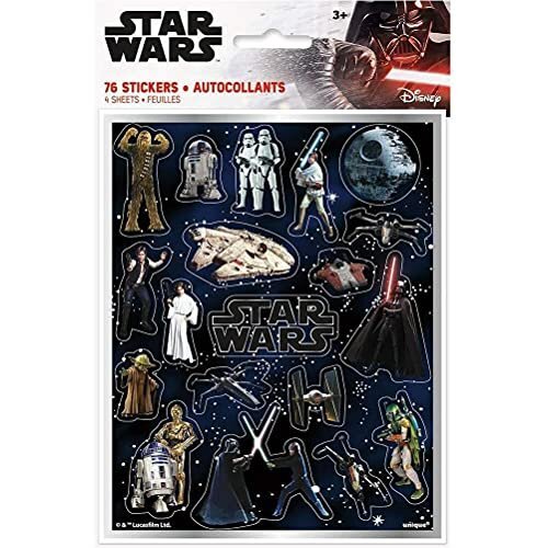 Multicolor Star Wars Classic Sticker Sheets (4 Count) - Perfect for Epic...