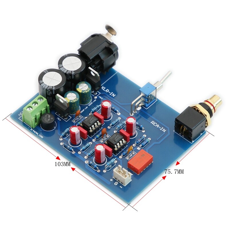 Mono Balanced Unbalanced Input To Balanced Output Board JRC5532