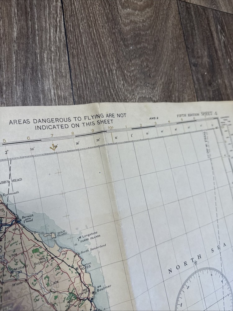 The Border WW2 Map 1944 Restricted Use Retired 38x28