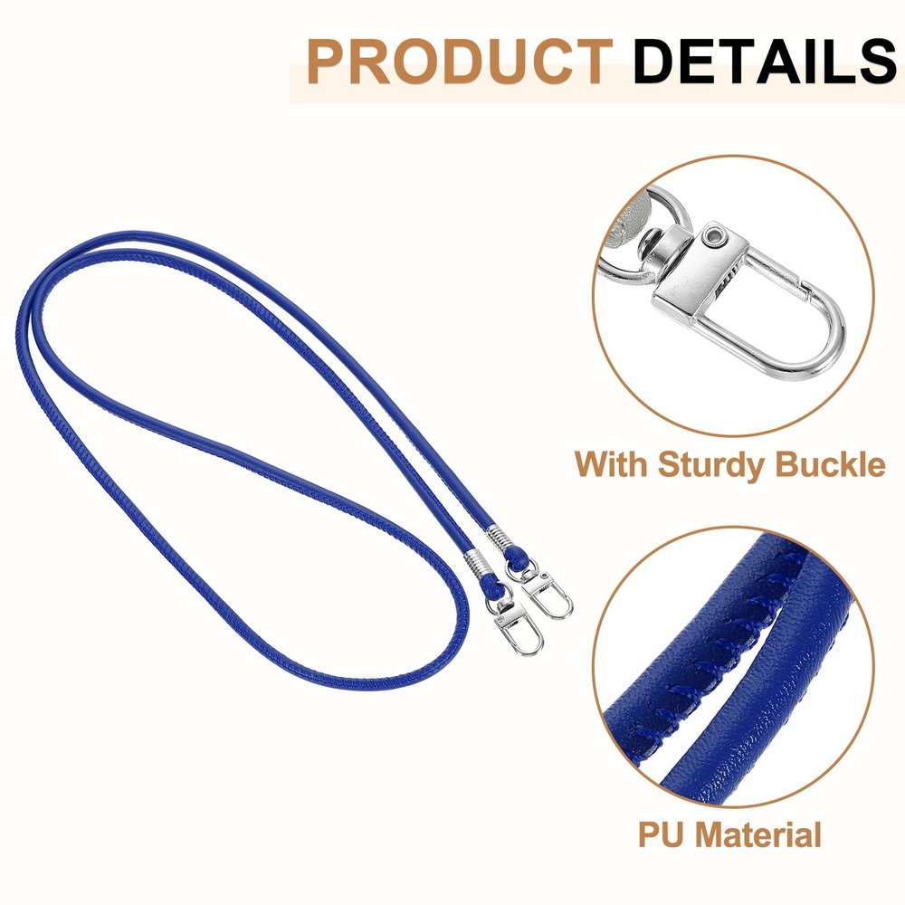 Crossbody Replacement Chain Strap, 120cm Thin Soft PU Strap (Dark Blue)