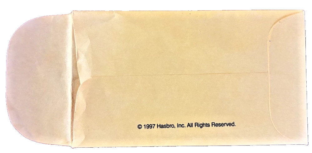 1997 Clue Board Game "Confidential" Replacement Piece envelope (bg3)