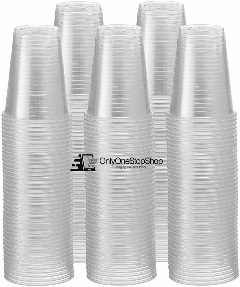 7 oz. Clear Disposable Plastic Cups - Cold Party Drinking Translucent Cups BULK
