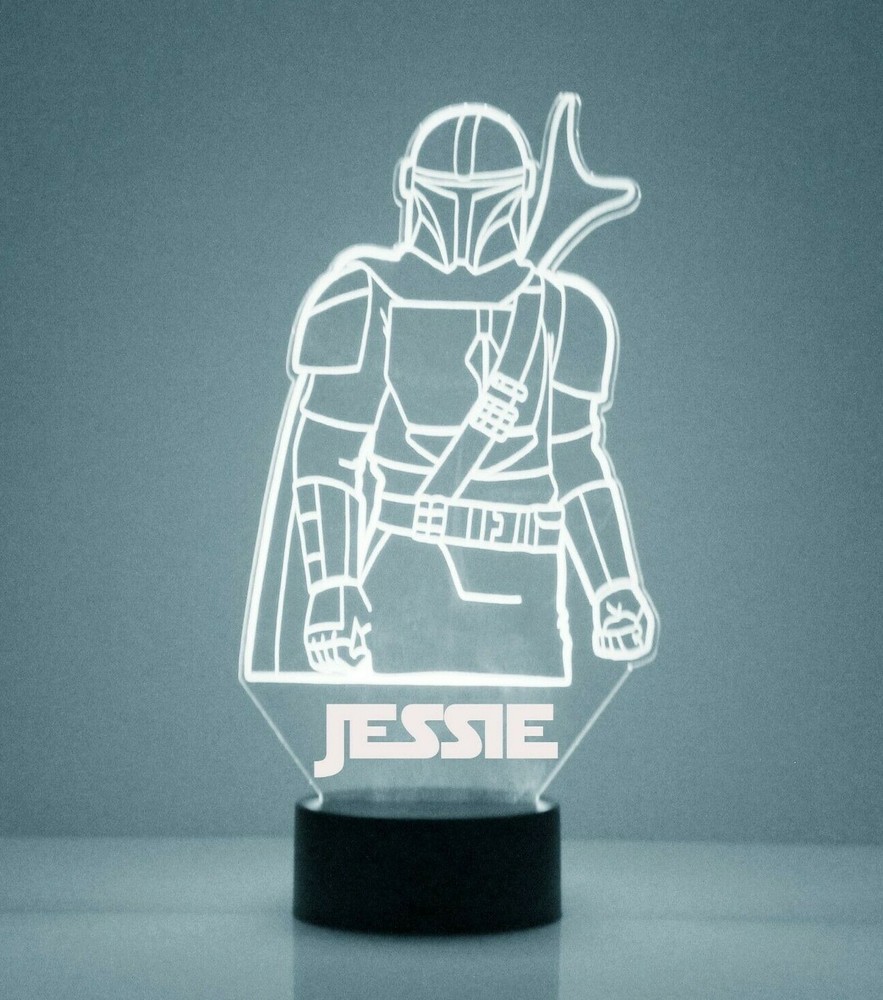 Mandalorian Personalized FREE Star Wars LED Night Light Lamp + Remote