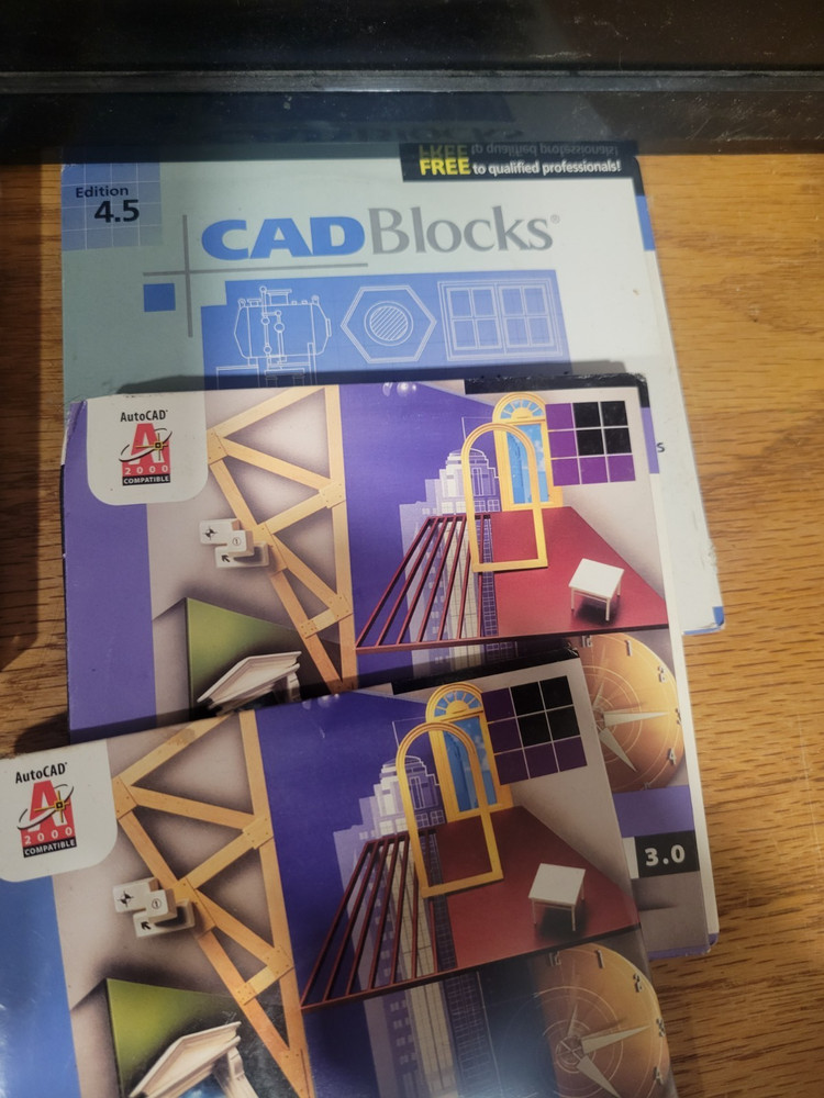 Vintage CD-Rom Software Windows virtual Basic, partspec, themes, Cad Blocks, Mor