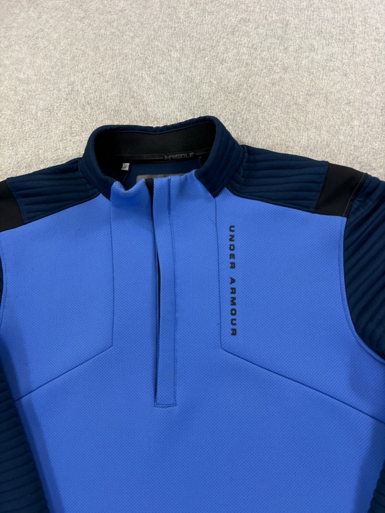 Under Armour Coldgear 1/4 Zip Golf Midweight Pullover (Men's Medium) Blue