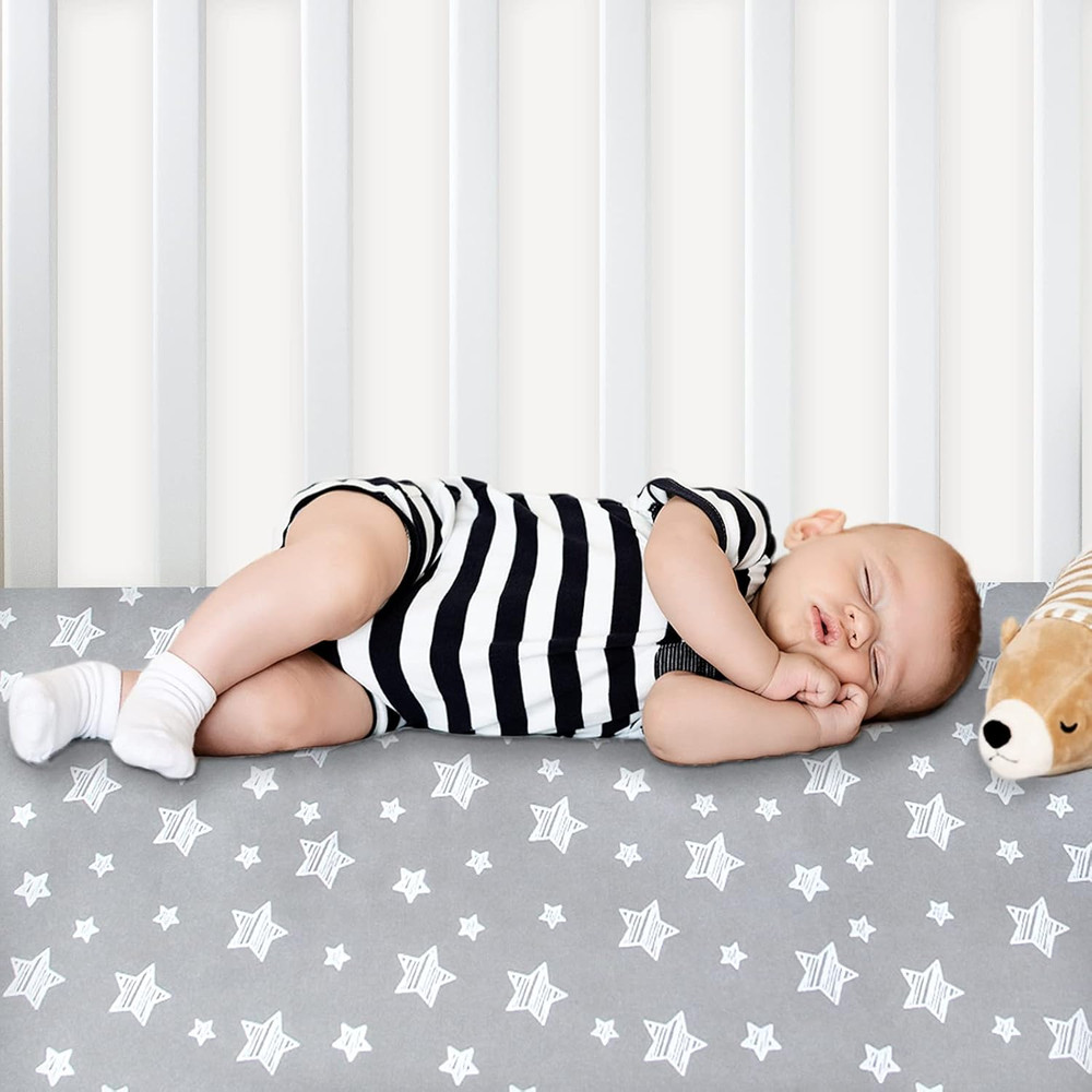 Pack and Play Sheets, 2 Pack Mini Crib Sheets, Stretchy Playard Fitted Sheet, Co