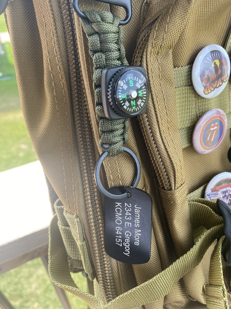 Military Bag ID TAGS Personalized ENGRAVED LUGGAGE TAG STRAP Backpack