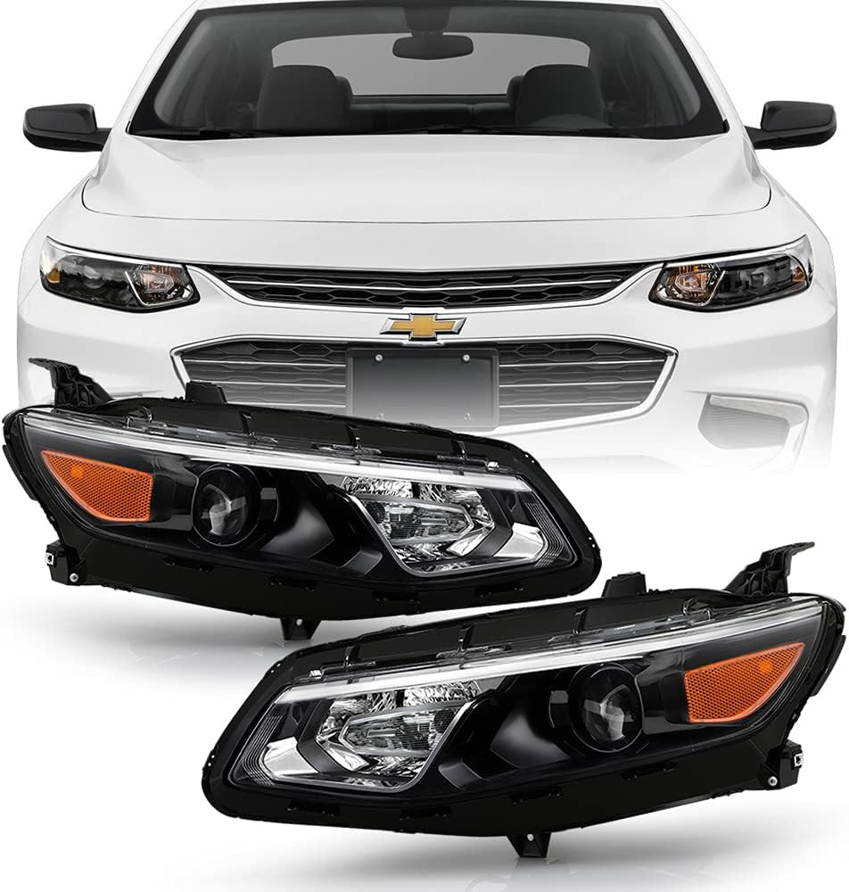 - for [Halogen Model] 2016 2017 2018 Chevy Malibu Projector Headlights Headlamps