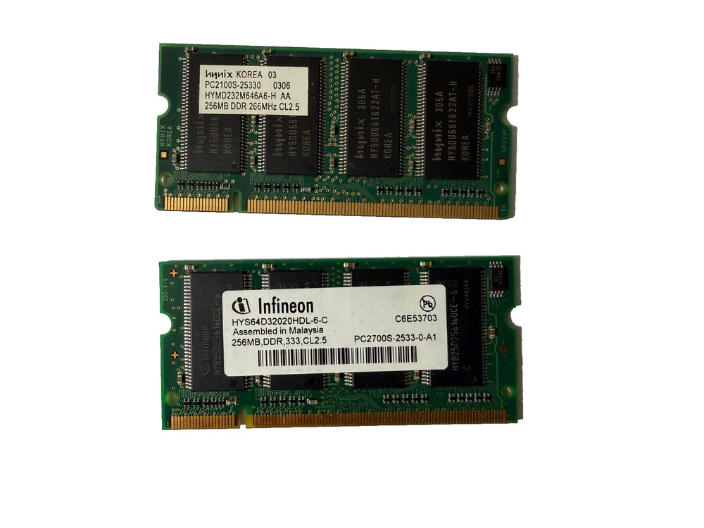 Set of 2 INFINEON Ram Memory  (512MB Total)