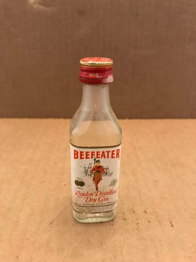 Vintage Beefeater Distilled London Dry Gin Empty Mini Bottle