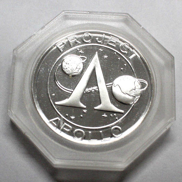 APOLLO 7 SILVER PLATE PROOF COMMEMORATIVE SILVER PLATE PROOF DEEP MIRROR