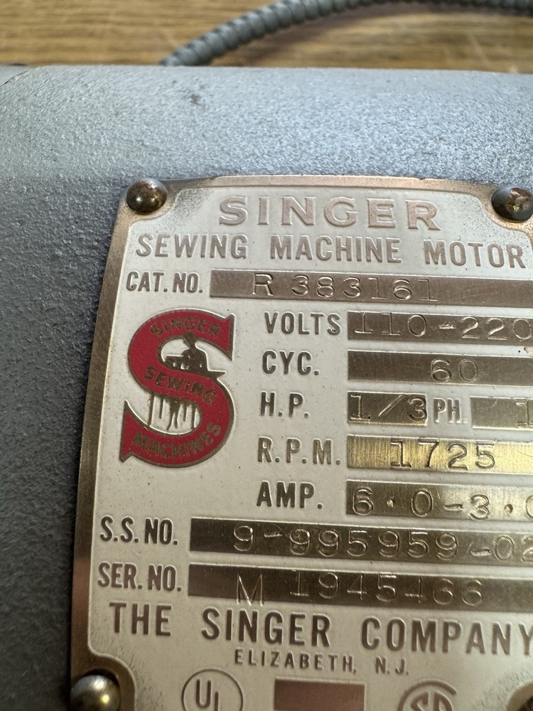 SINGER INDUSTRIAL SEWING MOTOR Tested Working