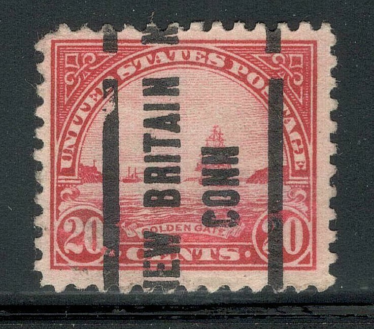 Sc # 567 ~ 20 cent Golden Gate Issue, Precancel, NEW BRITAIN CONN