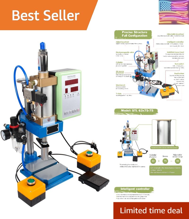 STL-63 110V Pneumatic Punch Press Machine with Controller and Double Button, ...