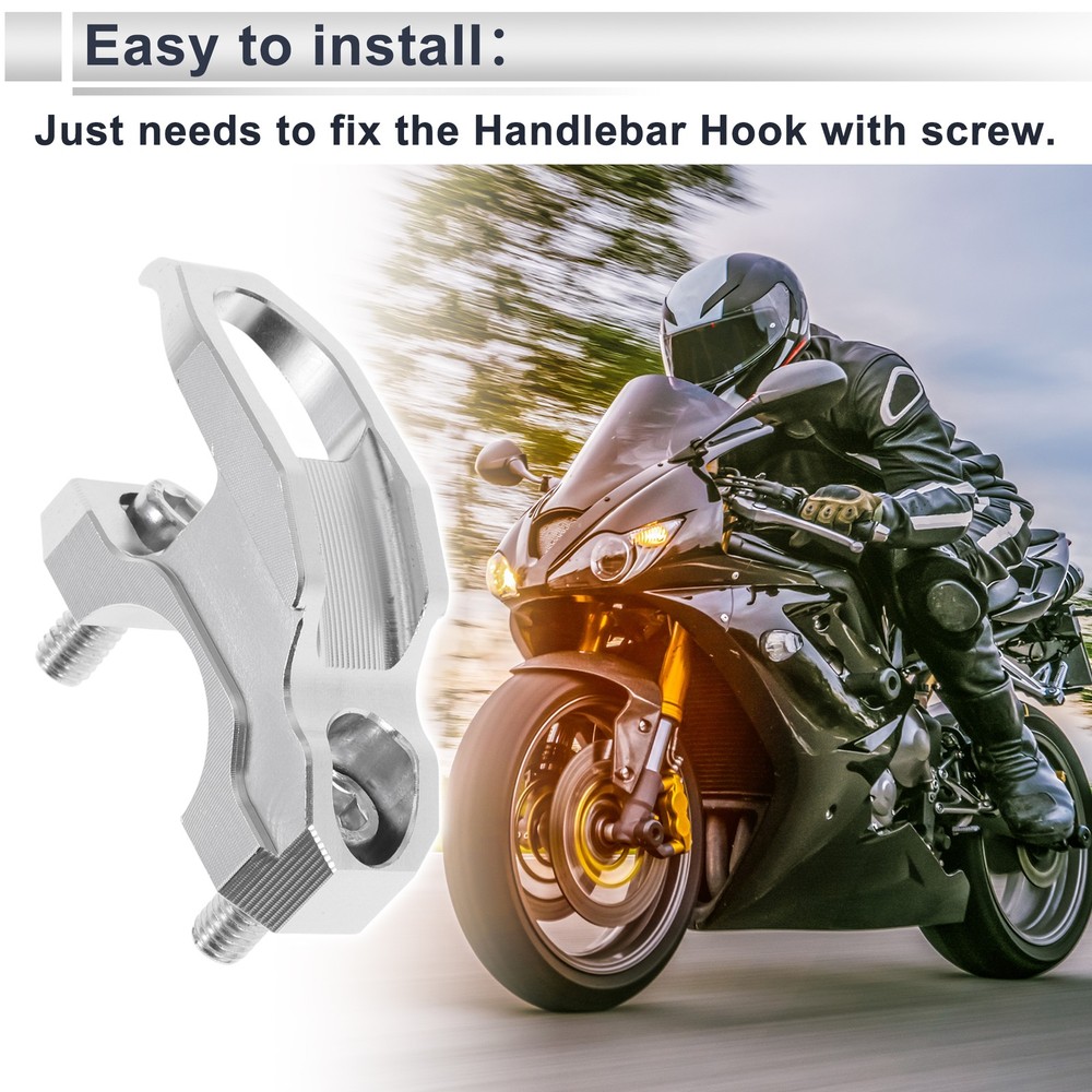 Motorcycle hook 1 set silver 49mm