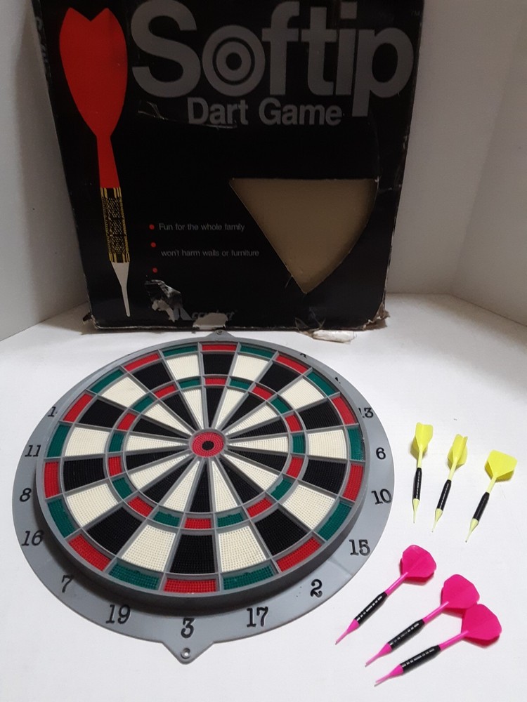 Vintage Soft Tip Dart Board with Darts, Never Use