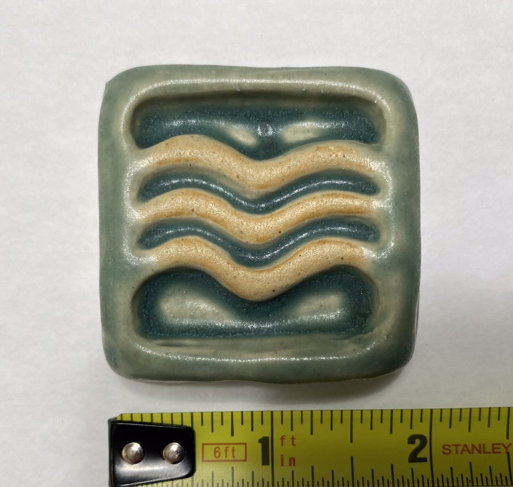 Waves 2x2" Stoneware Art Tile By Gretchen Kramp