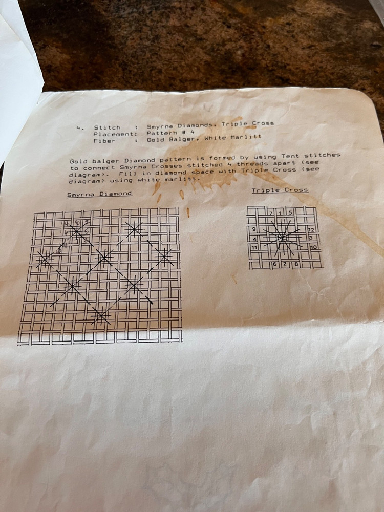 NOEL MINI SOCK NEEDLEPOINT 90% Complete Instructions Side Notes Floss, Metallic