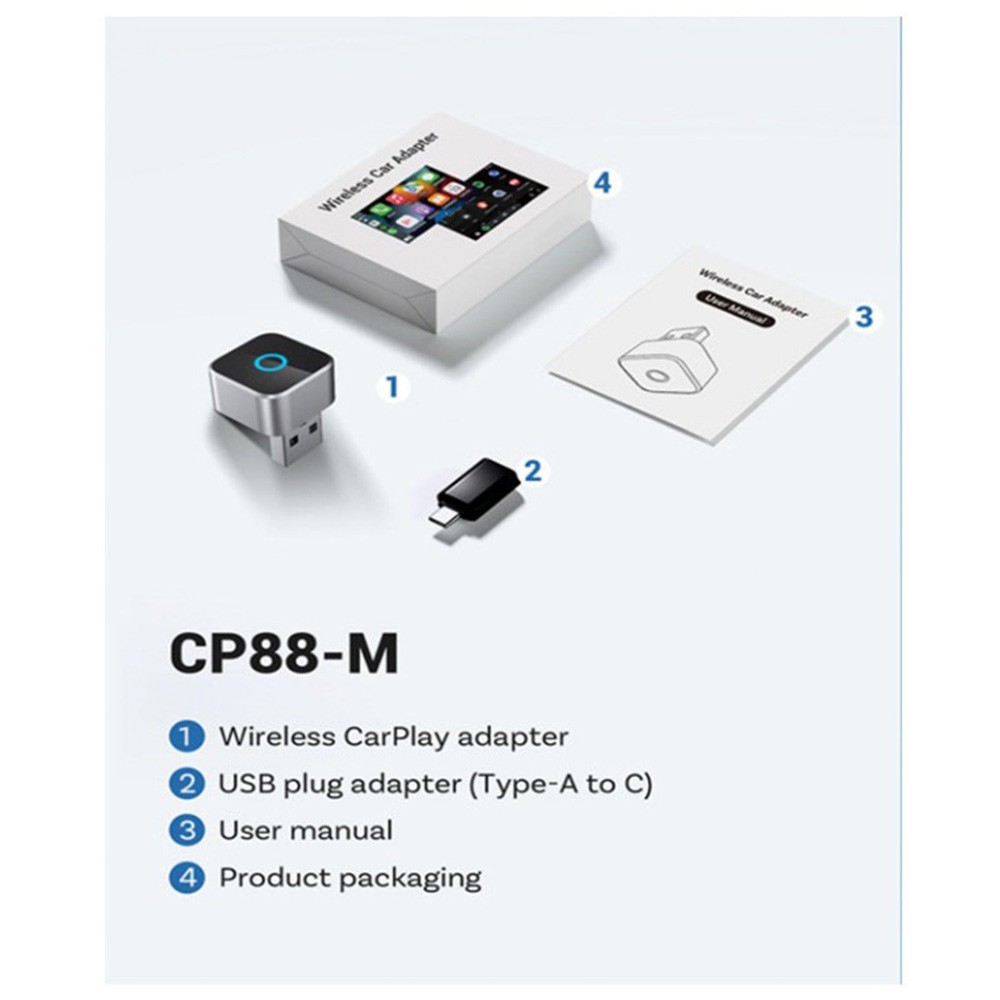 For Ottocast Mini Cube 3.0 Wireless Carplay & Android Auto Adapter Plug & Play