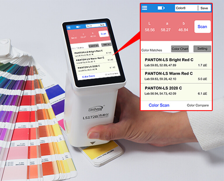 Smart Touch Screen Colorimeter Color Difference Analyzer 45/0 8mm Mobile App