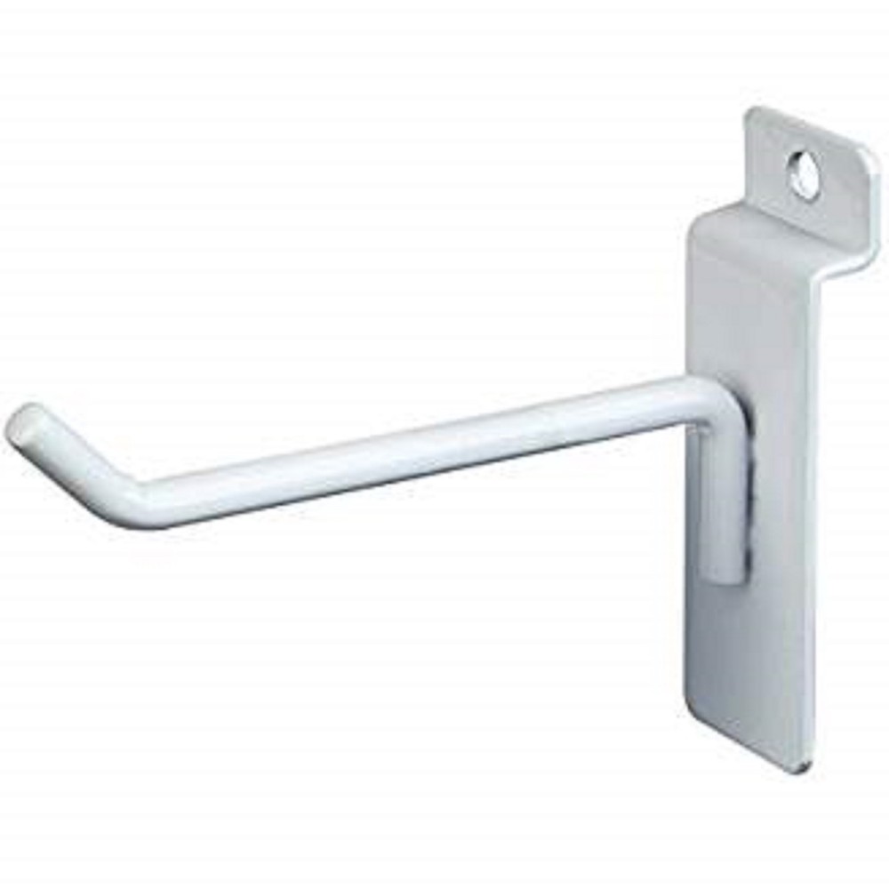 100 New Slatwall Hooks Bundle 6" & 8" -50 Each- White