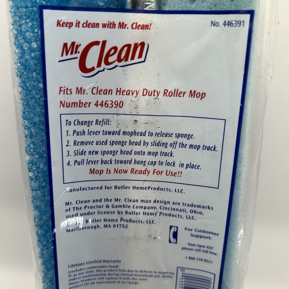 Mr. Clean Heavy Duty Roller Mop Head Refill Model Sealed