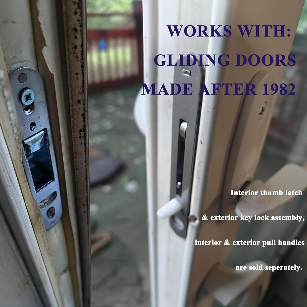 Gliding Patio Door Mortise Lock Kit for Andersen 2-Panel Doors Replacement