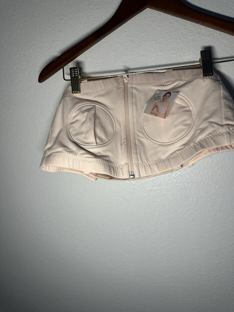 Beige Hands-Free Breast Pump Bra with Adjustable Back Panel