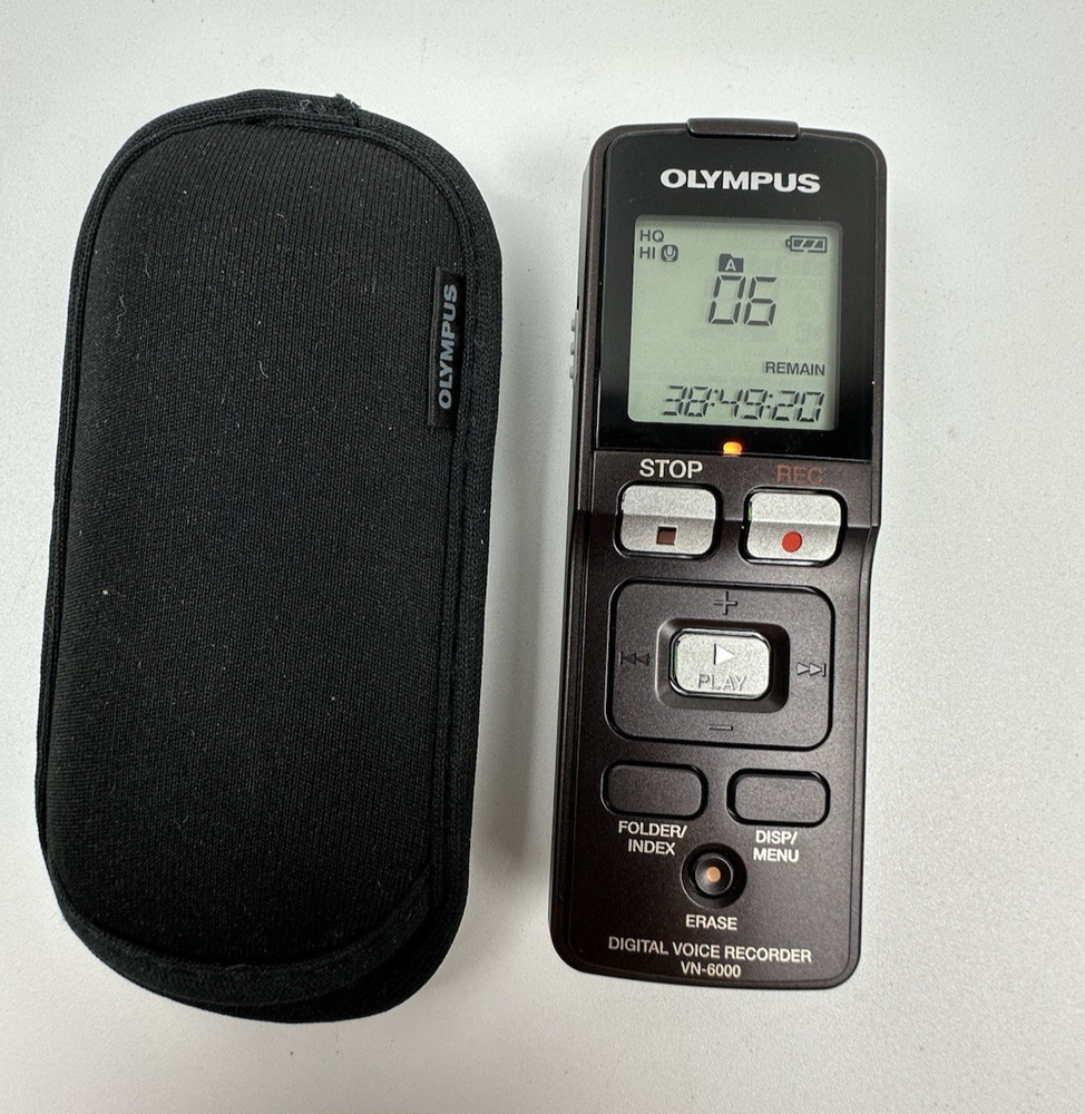 Olympus VN-6000 Handheld Digital Voice Recorder - Tested & Working.