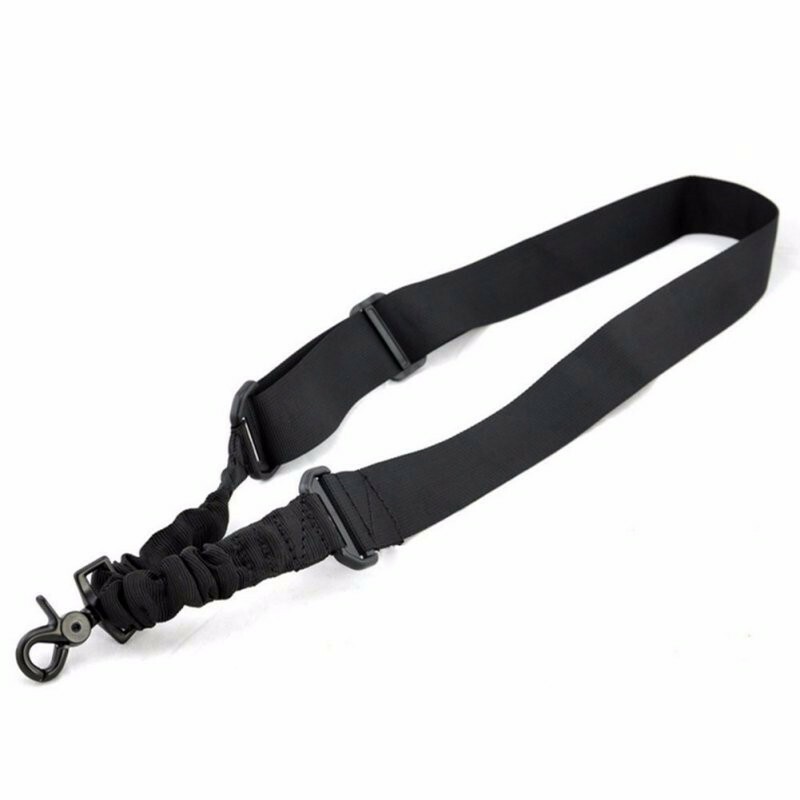 Tactical Single 1 Point Rifle Sling Gun Strap with D-Ring Loop Buttstock Adapter