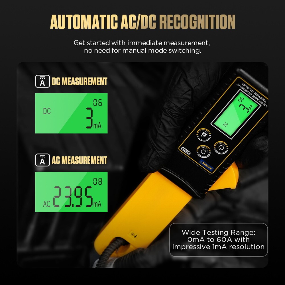 AUTOOL BT270 Handheld Digital Leakage Current Clamp AC DC Low Current Wireless
