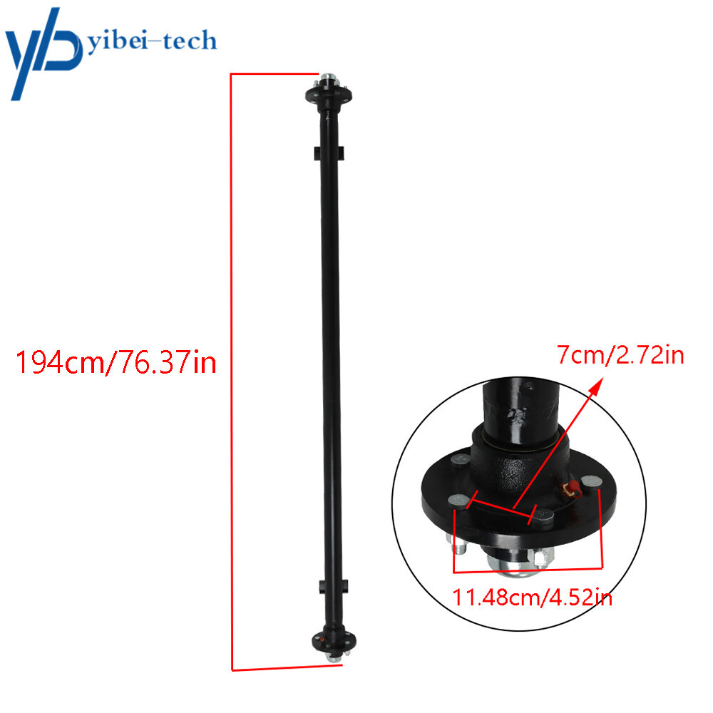 3.5K Trailer Axle 5 lug Trailer Cargo Dump RV Utility Axle 3500 lbs Boat Axle