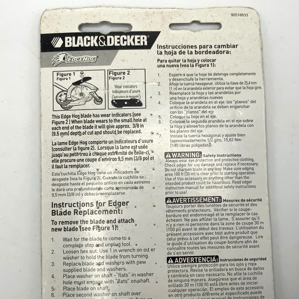 BLACK & DECKER Edge Hog EB-007 Heavy-Duty Edger Replacement Blade NEW