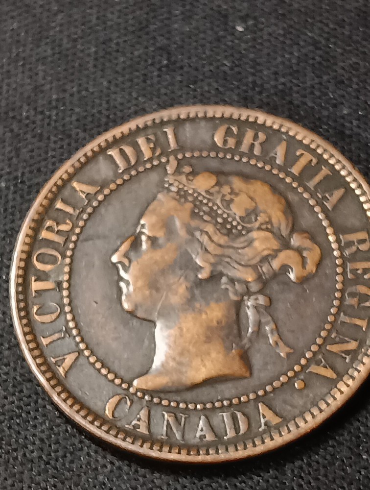 👉1897 CANADA LARGE CENT - DIE CRACK ERROR J/429