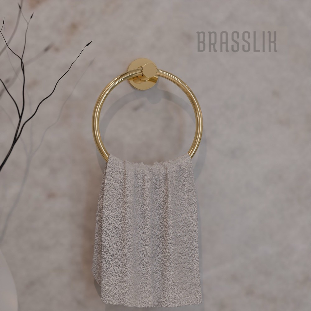 Unlacquered Solid Brass Towel Ring Hanger, Round Wall Mounted Towel Ring Holder