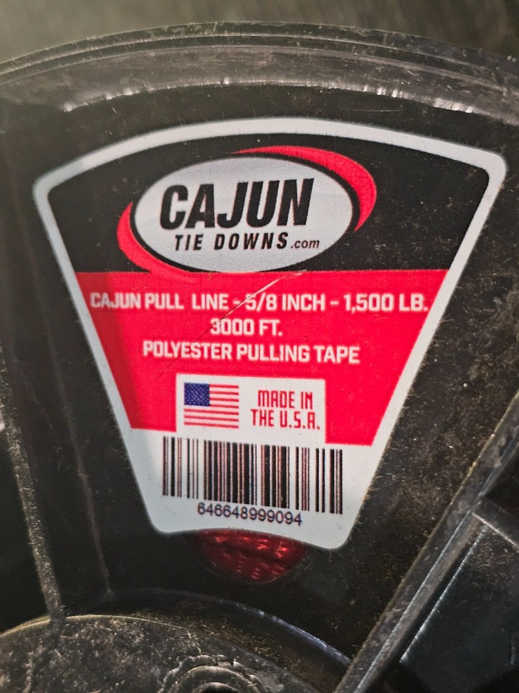 Cajun Pull Line 5/8 Inch Red 1,500 lb 3000 ft Pull Tape Polyester Pulling Tape