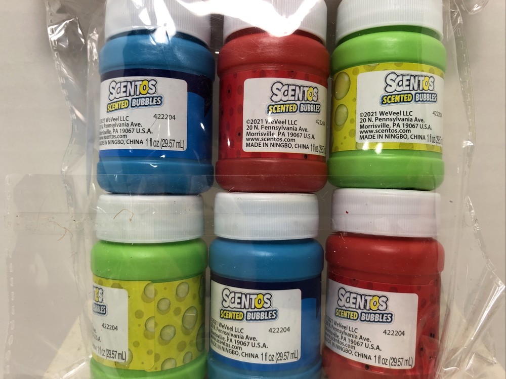 Scentos Scented Bubbles 6-Pack Strawberry Green Apple Lemon