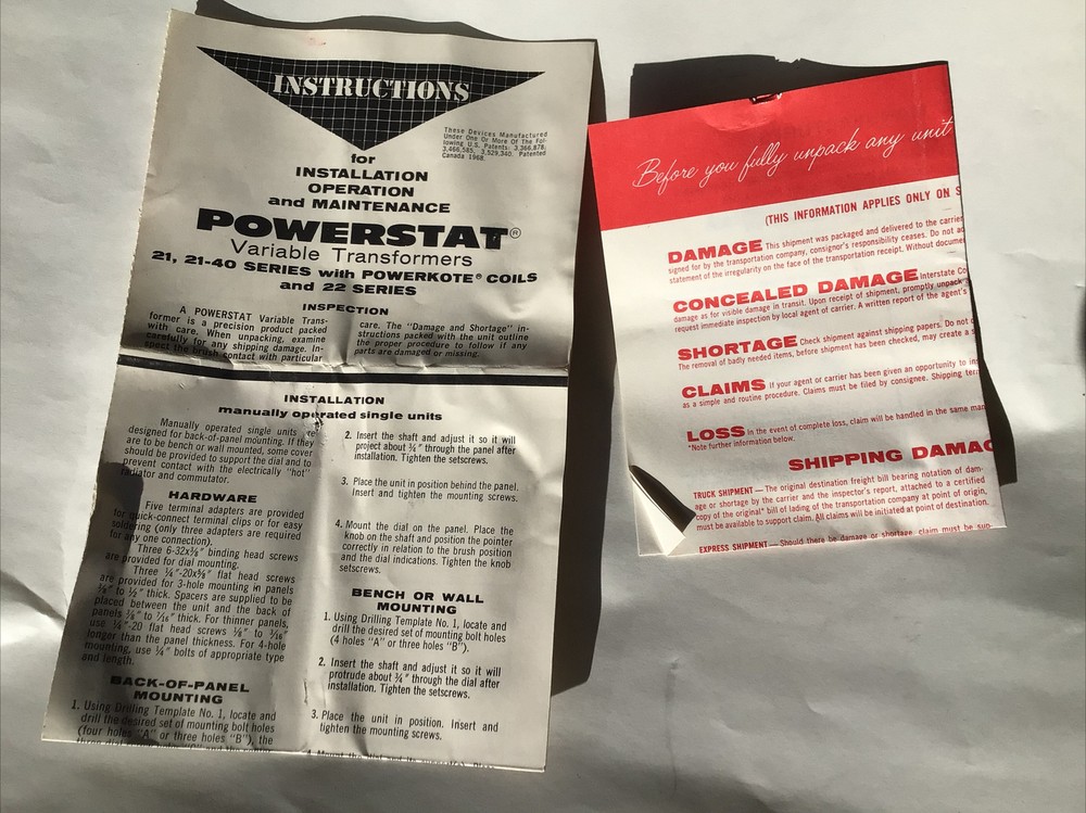 Powerstat Variable Transformer S 4035B