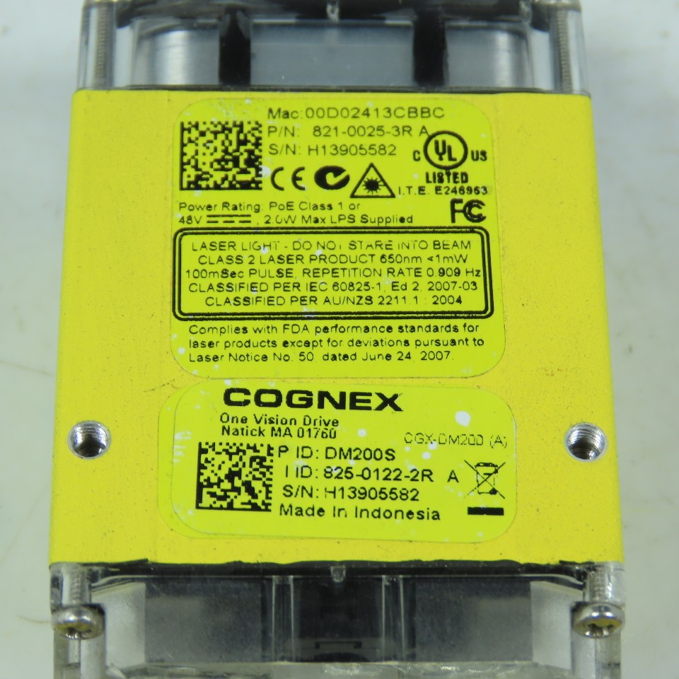 Cognex 825-0122-2R A DataMan 200S Fixed-Mount ID Reader 48VDC 2.0W PoE Class 1